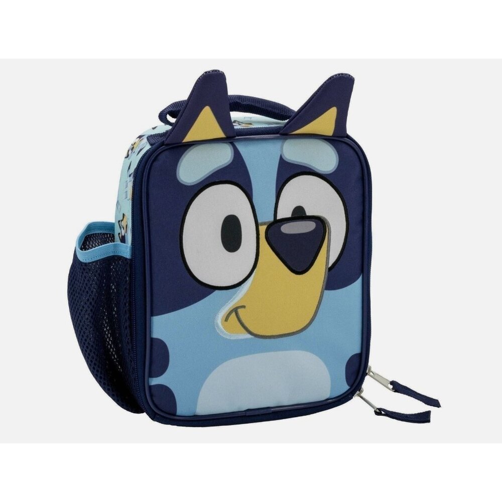BBC Bluey with Ears Embroidered Stitched Face Lunch Bag NWT